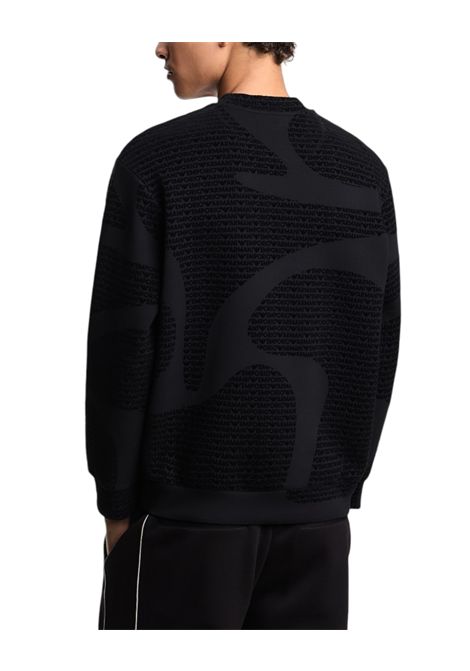 Felpa con logo flock all over in jersey misto lyocell ASV EMPORIO ARMANI | Felpe | EM002900 AF10013FC242